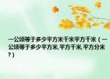 一公顷等于多少平方米千米平方千米（一公顷等于多少平方米,平方千米,平方分米?）