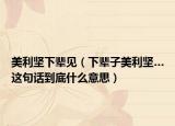 美利坚下辈见（下辈子美利坚…这句话到底什么意思）