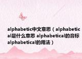 alphabetic中文意思（alphabetical是什么意思 alphabetical的音标 alphabetical的用法）