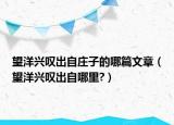 望洋兴叹出自庄子的哪篇文章（望洋兴叹出自哪里?）