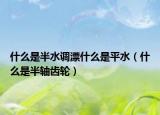 什么是半水调漂什么是平水（什么是半轴齿轮）