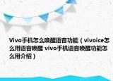 Vivo手机怎么唤醒语音功能（vivoice怎么用语音唤醒 vivo手机语音唤醒功能怎么用介绍）