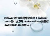 awkward什么意思中文意思（awkwardness是什么意思 awkwardness的音标 awkwardness的用法）