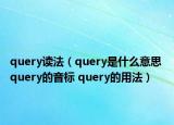 query读法（query是什么意思 query的音标 query的用法）