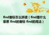find音标怎么拼读（find是什么意思 find的音标 find的用法）