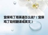 宫保鸡丁用英语怎么说?（宫保鸡丁如何翻译成英文）