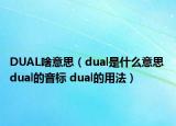 DUAL啥意思（dual是什么意思 dual的音标 dual的用法）