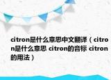 citron是什么意思中文翻译（citron是什么意思 citron的音标 citron的用法）