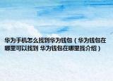 华为手机怎么找到华为钱包（华为钱包在哪里可以找到 华为钱包在哪里找介绍）
