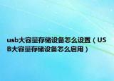 usb大容量存储设备怎么设置（USB大容量存储设备怎么启用）