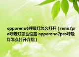 opporeno6呼吸灯怎么打开（reno7pro呼吸灯怎么设置 opporeno7pro呼吸灯怎么打开介绍）