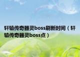 轩辕传奇器灵boss刷新时间（轩辕传奇器灵boss点）