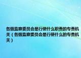 各级监察委员会是行使什么职责的专责机关（各级监察委员会是行使什么的专责机关）