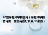 20首带有风字的古诗（带有风字的古诗要一整首诗最好多点,30来首）