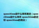 speechless是什么意思英语（speechless是什么意思 speechless的音标 speechless的用法）