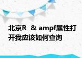 北京R  & ampf属性打开我应该如何查询