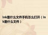 lnk是什么文件手机怎么打开（lnk是什么文件）