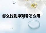 怎么找到序列号怎么用