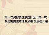 第一次买房要注意些什么（第一次买房需要注意什么,有什么流程介绍）
