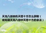 天龙八部单机天怒十方怎么获取（谁知道天龙八部中天怒十方的拿法）