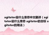 agitator是什么意思中文翻译（agitator是什么意思 agitator的音标 agitator的用法）