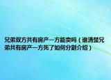 兄弟双方共有房产一方能卖吗（谁清楚兄弟共有房产一方死了如何分割介绍）