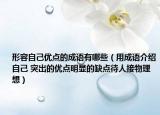 形容自己优点的成语有哪些（用成语介绍自己 突出的优点明显的缺点待人接物理想）