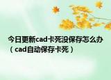 今日更新cad卡死没保存怎么办（cad自动保存卡死）