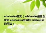edelweiss英文（edelweiss是什么意思 edelweiss的音标 edelweiss的用法）