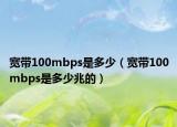 宽带100mbps是多少（宽带100mbps是多少兆的）