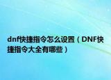 dnf快捷指令怎么设置（DNF快捷指令大全有哪些）