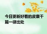 今日更新好看的皮囊千篇一律出处