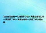 怎么在淘宝看一共消费多少钱（淘宝在哪可以看一共消费了多少 淘宝如何看一共花了多少钱介绍）