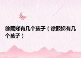 徐熙娣有几个孩子（徐熙娣有几个孩子）