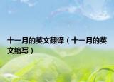 十一月的英文翻译（十一月的英文缩写）