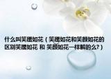 什么叫笑靥如花（笑靥如花和笑颜如花的区别笑靥如花 和 笑颜如花一样解的么?）