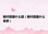 绝对值是什么值（绝对值是什么意思）