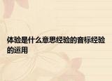 体验是什么意思经验的音标经验的运用
