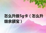 怎么升级5g卡（怎么升级余额宝）