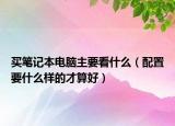 买笔记本电脑主要看什么（配置要什么样的才算好）