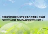 手机淘宝的卖家中心的安全中心在哪里（我的淘宝安全中心在哪 怎么进入淘宝安全中心介绍）