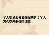 个人怎么交养老保险划算（个人怎么交养老保险划算）