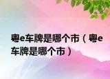 粤e车牌是哪个市（粤e车牌是哪个市）
