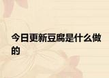 今日更新豆腐是什么做的