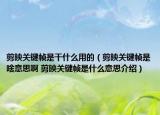 剪映关键帧是干什么用的（剪映关键帧是啥意思啊 剪映关键帧是什么意思介绍）