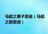 马超之妻子是谁（马超之歌歌词）