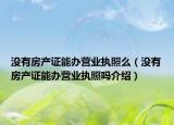 没有房产证能办营业执照么（没有房产证能办营业执照吗介绍）