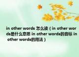 in other words 怎么读（in other words是什么意思 in other words的音标 in other words的用法）