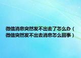 微信消息突然发不出去了怎么办（微信突然发不出去消息怎么回事）