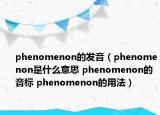 phenomenon的发音（phenomenon是什么意思 phenomenon的音标 phenomenon的用法）